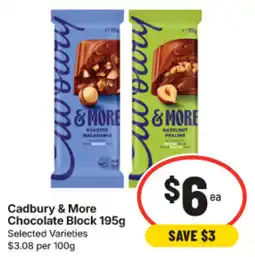 IGA Cadbury & More Chocolate Block offer