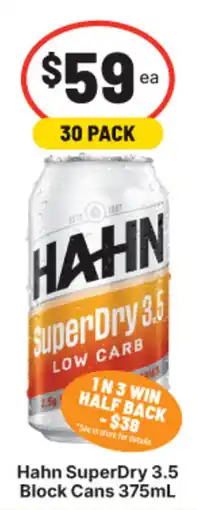 IGA Hahn SuperDry 3.5 Block Cans offer