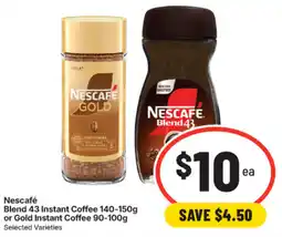 IGA Nescafé Blend 43 Instant Coffee or Gold Instant Coffee offer