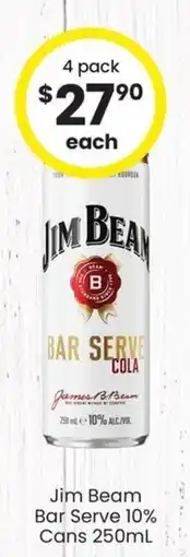 The Bottle O Jim Beam Bar Serve Cola offer