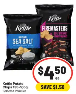 IGA Kettle Potato Chips Selected Varieties offer
