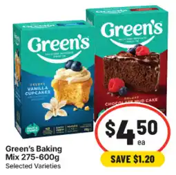 IGA Green's Baking Mix offer