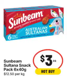 IGA Sunbeam Sultana Snack Pack offer