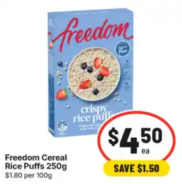 IGA Freedom Cereal Rice Puffs offer