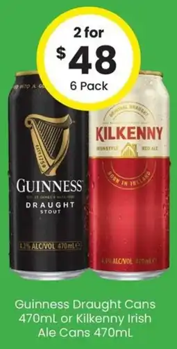 The Bottle O Guinness Draught Cans or Kilkenny Irish Ale Cans offer