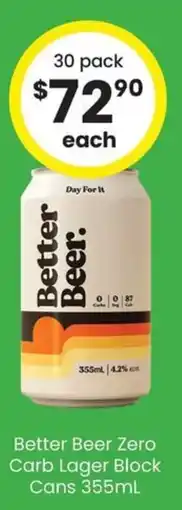 The Bottle O Better Beer Zero Carb Lager Block offer