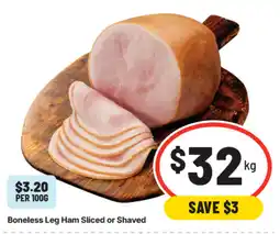 IGA Boneless Leg Ham Sliced or Shaved offer