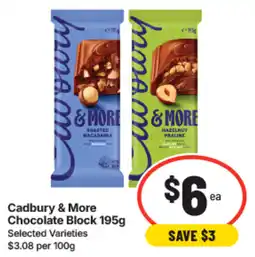 IGA Cadbury & More Chocolate Block offer
