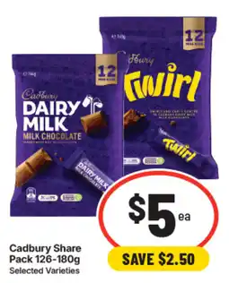 IGA Cadbury Share Pack Selected Varieties offer