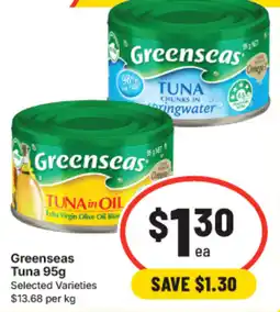 IGA Greenseas Tuna 95g Selected Varieties offer