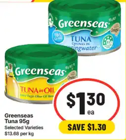 IGA Greenseas Tuna 95g Selected Varieties offer