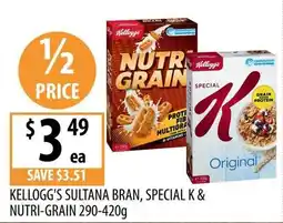 Supabarn Kellogg's Sultana Bran, Special K & Nutri-Grain offer