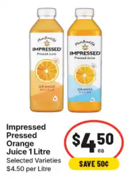 IGA Impressed Pressed Orange Juice offer