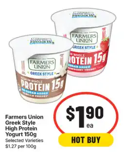 IGA Farmers Union Greek Style High Protein Yogurt offer