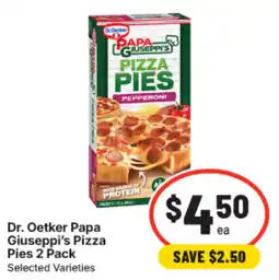 IGA Dr. Oetker Papa Giuseppe's Pizza Pies offer