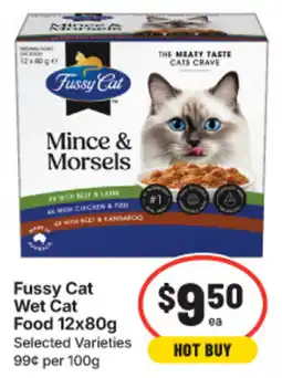 IGA Fussy Cat Wet Cat Food 12x80g Selected Varieties offer