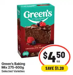 IGA Green's Baking Mix offer