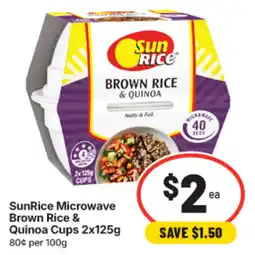 IGA SunRice Microwave Brown Rice & Quinoa Cups offer