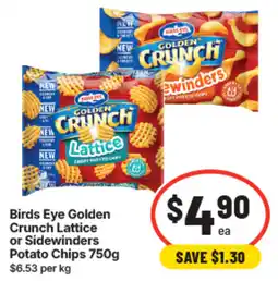 IGA Birds Eye Golden Crunch Lattice or Sidewinders Potato Chips offer