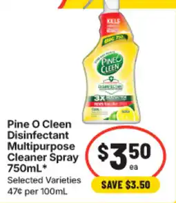 IGA Pine O Clean Disinfectant Multipurpose Cleaner Spray offer