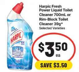 IGA Harpic Fresh Power Liquid Toilet Cleaner offer
