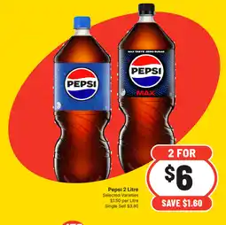 IGA Pepsi 2 Litre Selected Varieties offer