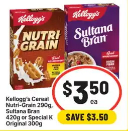 IGA Kellogg's Cereal Nutri-Grain Sultana Bran Special K offer