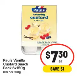 IGA Pauls Vanilla Custard Snack Pack offer
