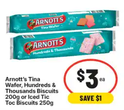 IGA Arnott's Tina Wafer, Hundreds & Thousands Biscuits offer