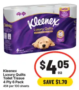 IGA Kleenex Luxury Quilts Toilet Tissue offer