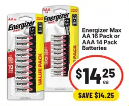 IGA Energizer Max Batteries offer