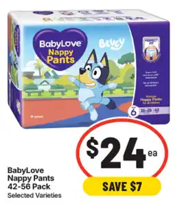IGA BabyLove Nappy Pants offer