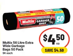 IGA Multix 56 Litre Extra Wide Garbage Bags offer