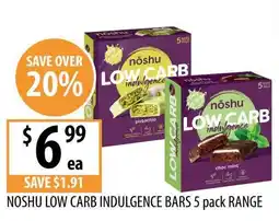 Supabarn Noshu Low Carb Indulgence Bars offer