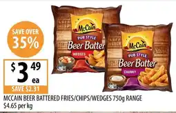 Supabarn McCain Beer Battered Fries/Chips/Wedges offer