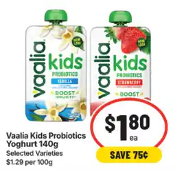 IGA Vaalia Kids Probiotics Yoghurt offer