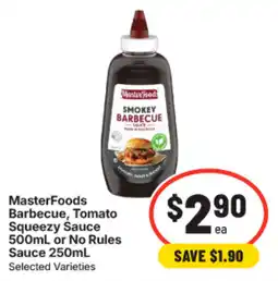 IGA MasterFoods Barbecue, Tomato Squeeze Sauce offer