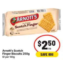 IGA Arnott's Scotch Finger Biscuits offer