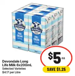 IGA Devondale Long Life Milk offer