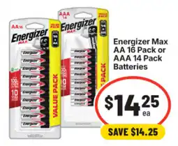 IGA Energizer Max AA or AAA Batteries offer