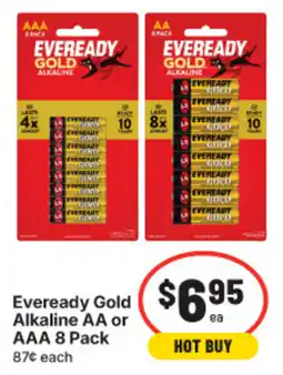 IGA Eveready Gold Alkaline AA or AAA 8 Pack offer