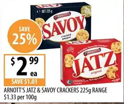 Supabarn Arnott's Jatz & Savoy Crackers offer