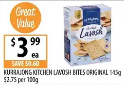 Supabarn Kurrajong Kitchen Lavosh Bites Original offer