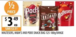 Supabarn Maltesers, M&M's and Pods snack bag offer
