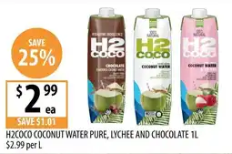 Supabarn H2Coco Coconut Water Pure, Lychee and Chocolate offer