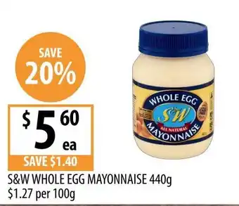 Supabarn S&W Whole Egg Mayonnaise offer