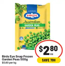 IGA Birds Eye Snap Frozen Garden Peas offer
