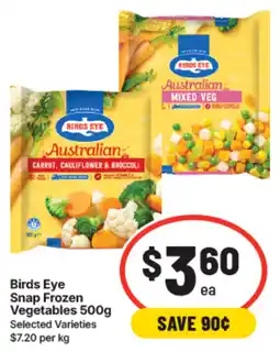 IGA Birds Eye Snap Frozen Vegetables offer
