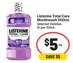 IGA Listerine Total Care Mouthwash offer