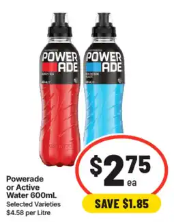 IGA Powerade or Active Water offer
